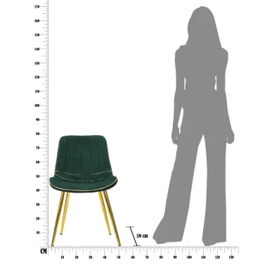 KRZESŁO PARIS ZIELONE/ZŁOTE ZESTAW 2 SZT 51X59X79 cm